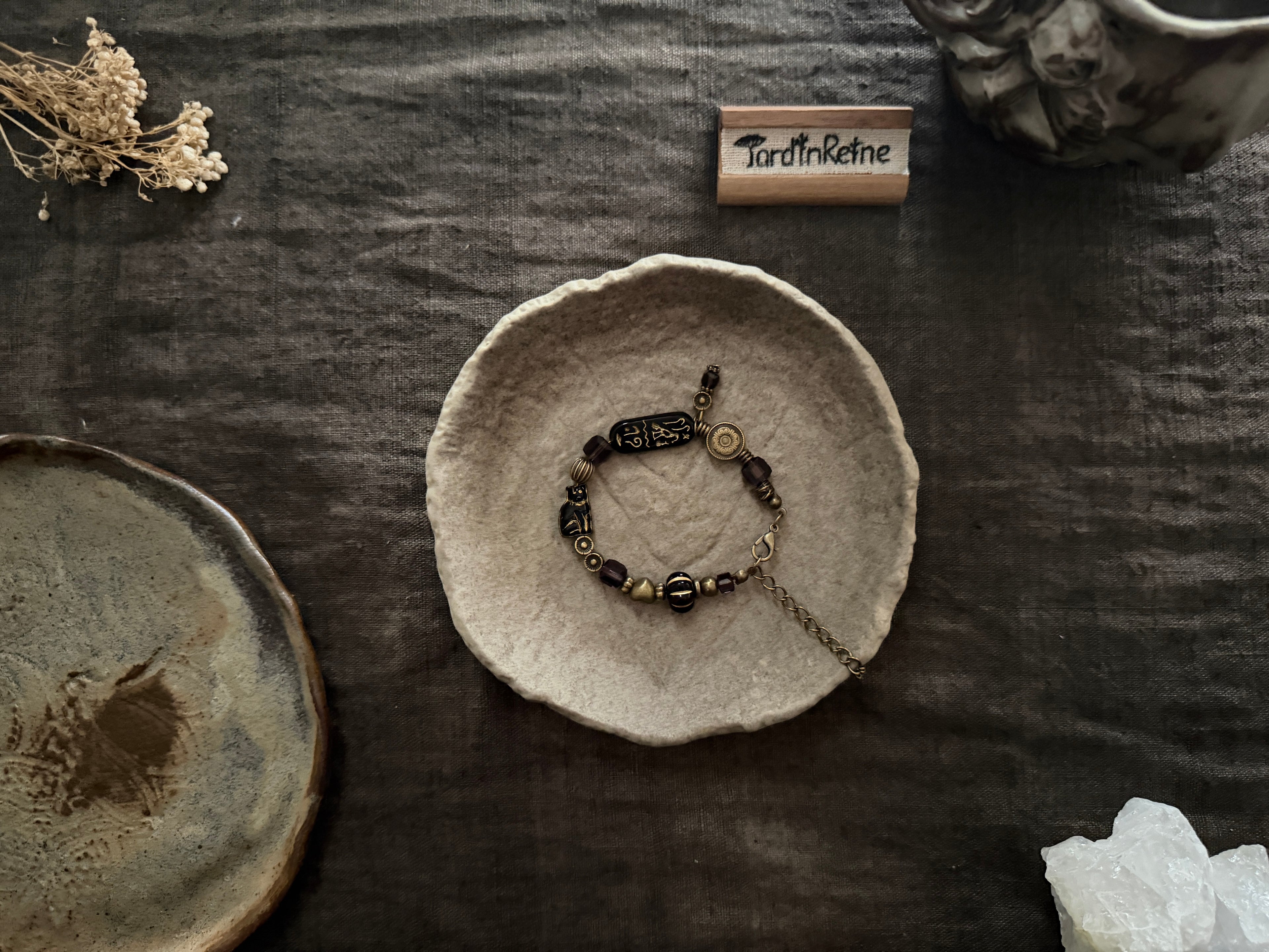 Noir Cat——Vintage Purple Black Cat Bracelet