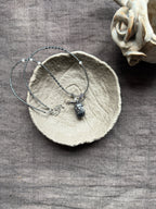 Moonscarab——Blue Grey Glazed Glass Vintage Vase Necklace