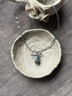 Moonscarab——Blue Grey Glazed Glass Vintage Vase Necklace