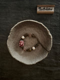 Blush Rosette——Pink Glazed Glass Brass Vintage Bracelet
