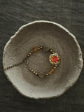 Sun-Kissed——Sunflower Glazed Glass Brass Vintage Bracelet