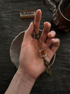 Sun-Kissed——Sunflower Glazed Glass Brass Vintage Bracelet
